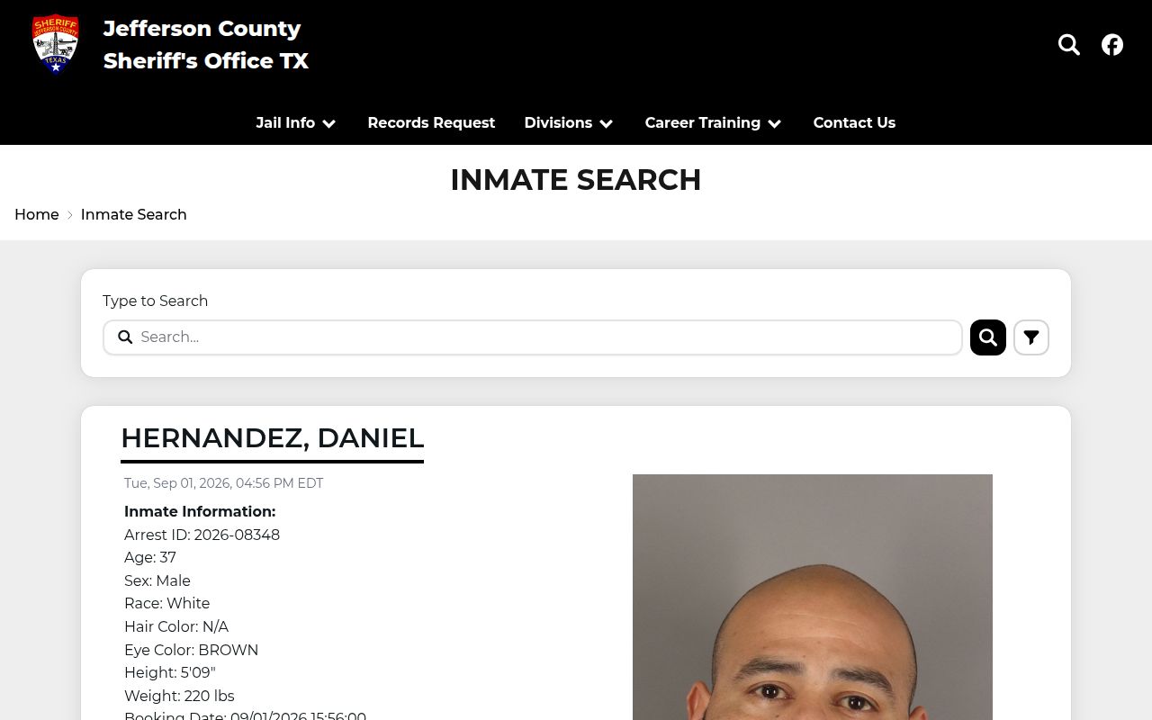 Jefferson residents directory Sheriff inmate search
