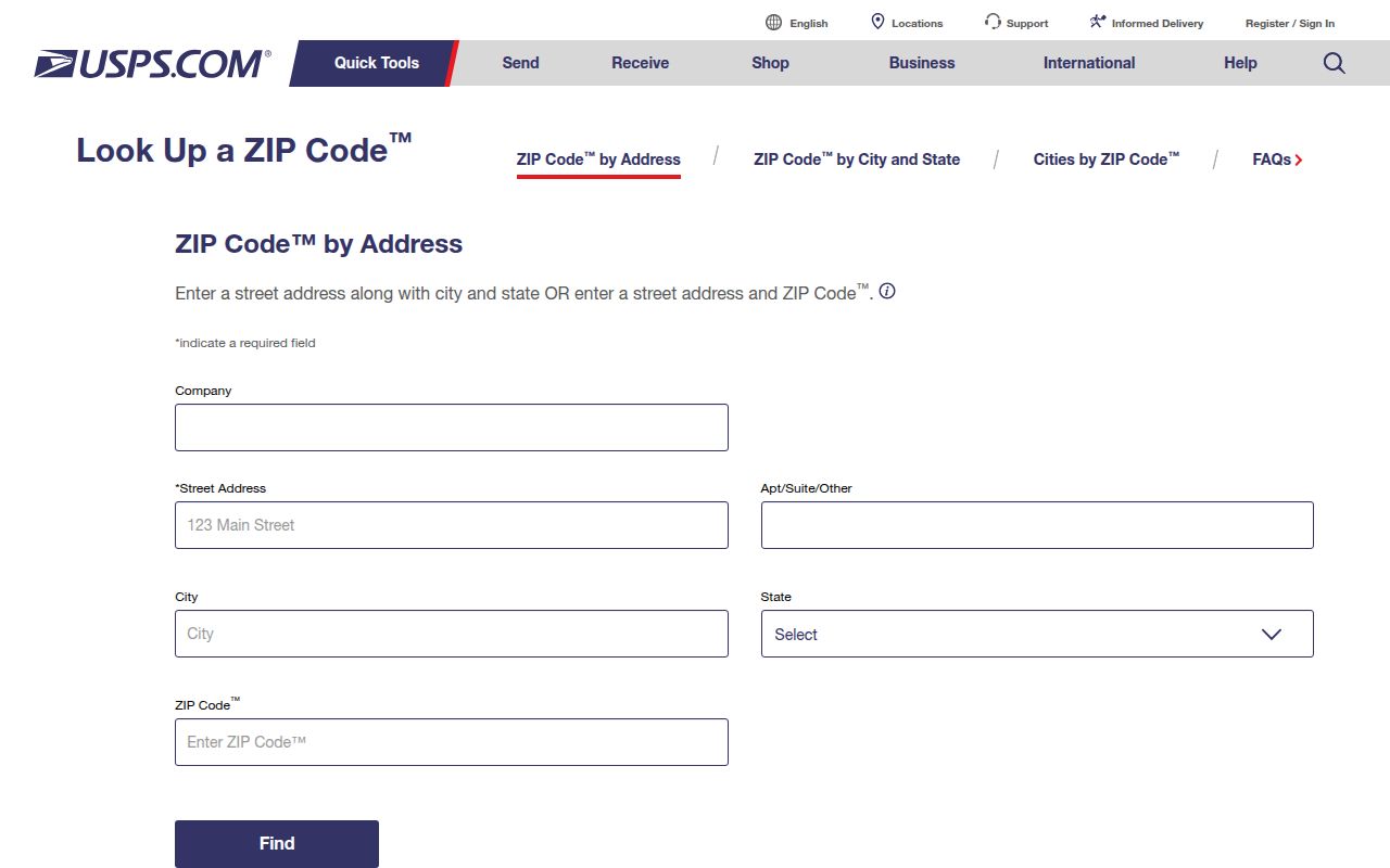 Jefferson ZIP code directory source, USPS address lookup